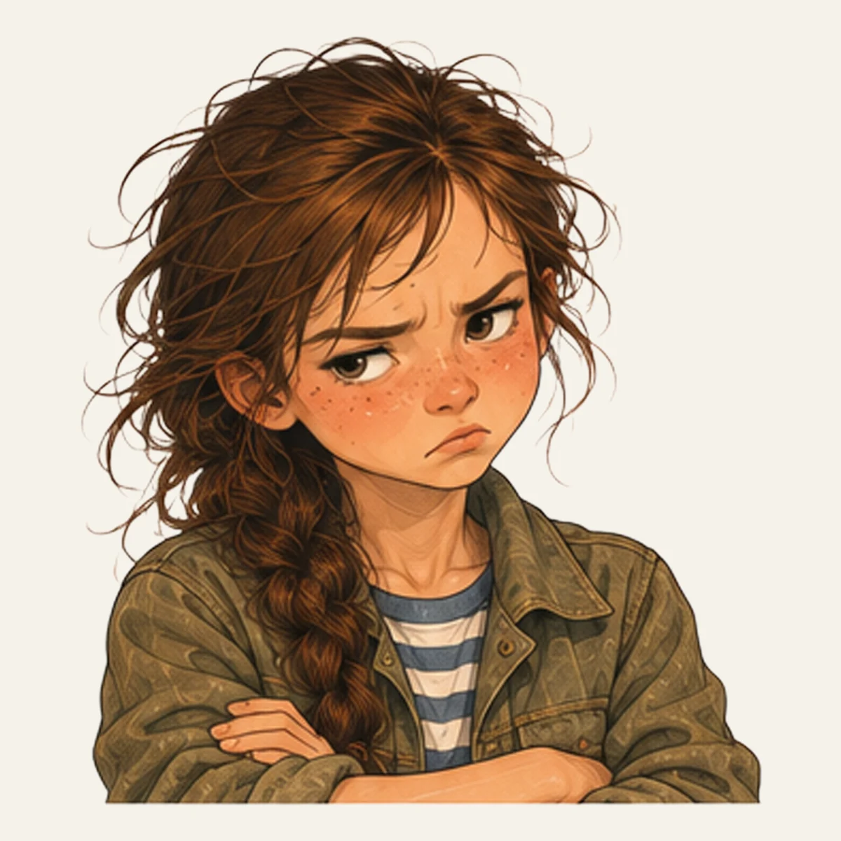 Daria sulking with her arms crossed