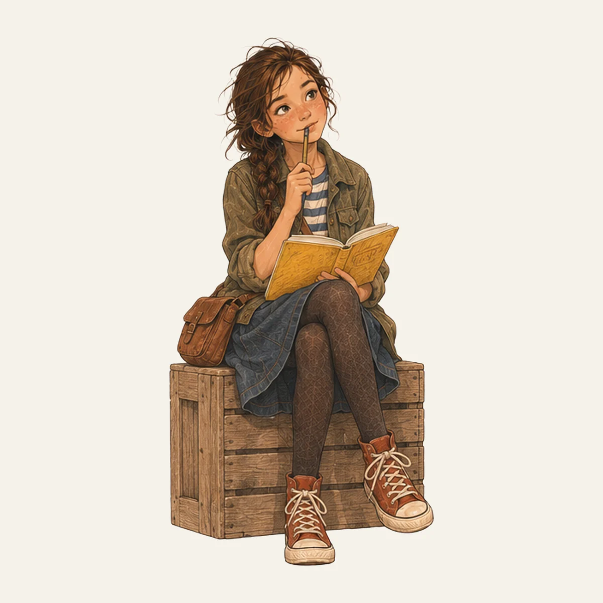 Daria: Three ideas in the yellow notebook, every night.