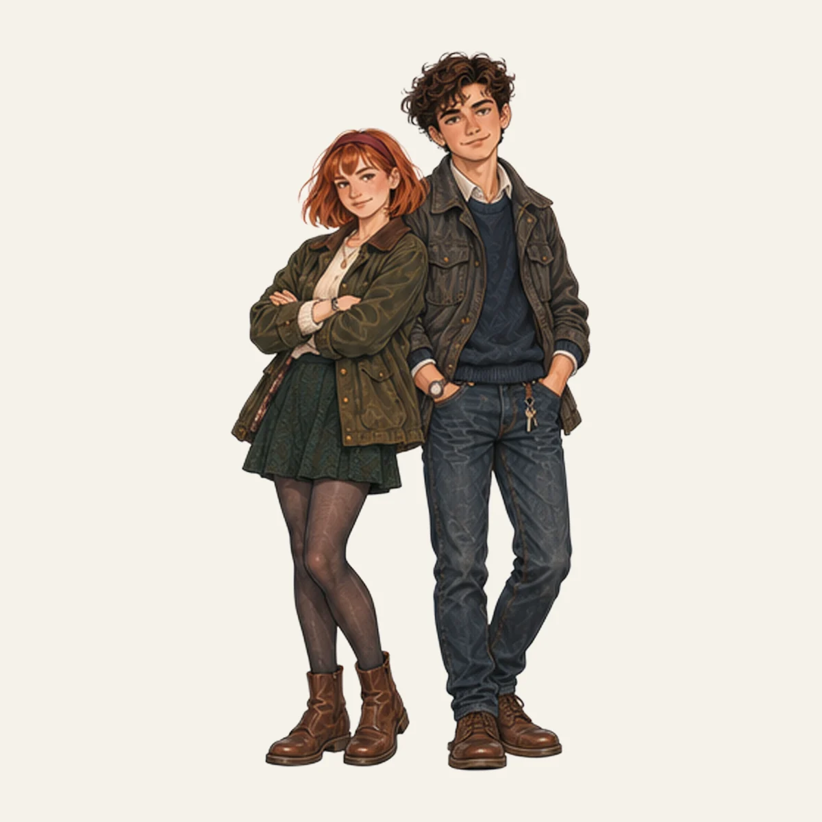 Back to back. She's too short, he's too tall, they both say.